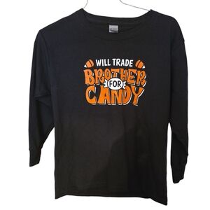 WILL TRADE BROTHER FOR CANDY LONG SLEEVE HALLOWEEN TSHIRT
